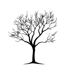 Naklejka premium tree vector, flat minimalist, simple shape, white background, no gradients