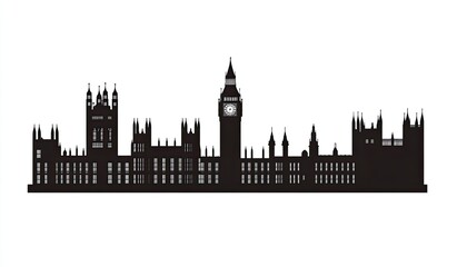 Silhouette of the Houses of Parliament, London