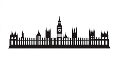 Fototapeta premium Silhouette of the Houses of Parliament and Big Ben