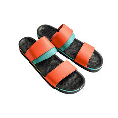 Trendy Slip On Beach Sandals with a Modern Aesthetic Isolated on Transparent Background