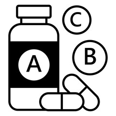 Vitamins Vector Icon Representing Organic Health Supplement