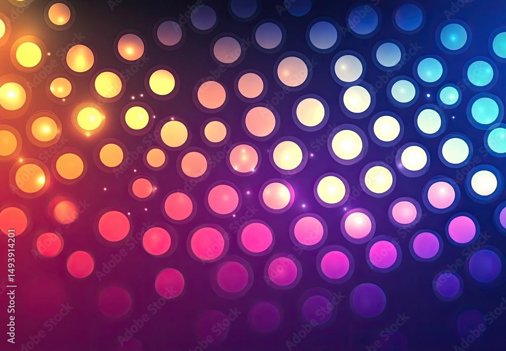 Poster abstract vibrant colorful circles pattern
