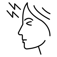 Headache Vector Icon Indicating Health Care Concern