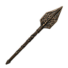 A Bronze Dagger with a Diamond Isolated on Transparent Background