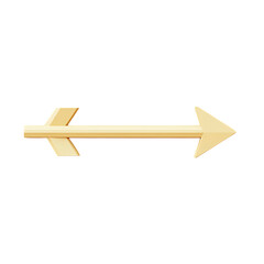 Minimalistic Arrow with Soft Gradients in Pastel Yellow Isolated on Transparent Background
