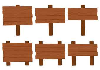 ヴィンテージの木の四角い看板のイラストのセット