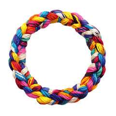 Vibrant Woven Anklet with Chunky Interwoven Fibers Isolated on Transparent Background