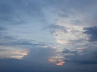 Storm clouds forming in the sky above Kent County, Delaware. Cloudscape, summer season.