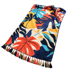 Colorful Floral Scarf Isolated on Transparent Background