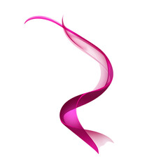 Modern Arrow with Fluid Curves in Deep Magenta Color Isolated on Transparent Background