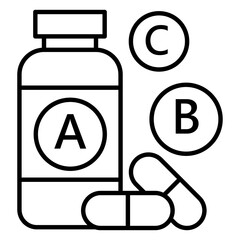 Vitamins Vector Icon Depicting Nutrient-Rich Capsule Illustration