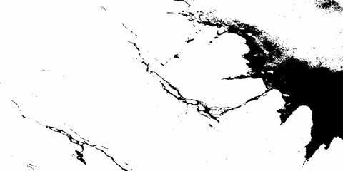 Abstract black and white image showing a crack running diagonally across a textured surface design element white background.
