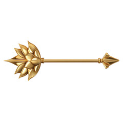 A Satin Gold Arrow with Jain Lotus Ponds Temple Pur Isolated on Transparent Background