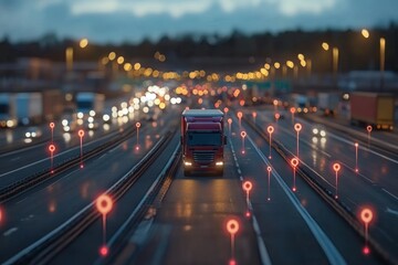 Logistics management and transportation network tracking on digital touchscreen map interface for supply chain coordination