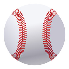 classic white baseball with red seams