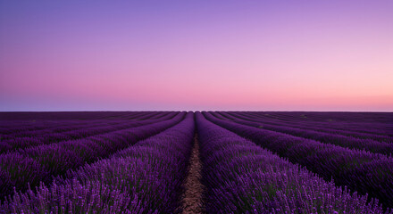 Fototapeta premium Lavender Dreams Endless Purple Field At Sunset In Provence France