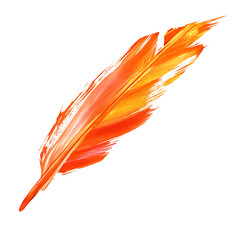 Artistic Arrow with Vibrant Brush Strokes in Aprico Isolated on Transparent Background