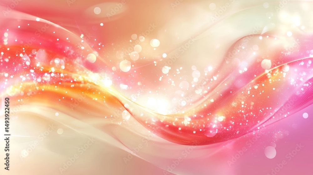 Poster radiant abstract background with glowing lights and flowing waves of color
