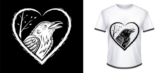 An asymmetrical black heart with thick ink lines. Raw, expressive, and emotional.