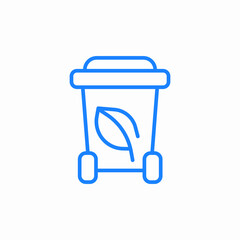 eco trash bin icon sign vector