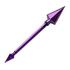 Futuristic Arrow with Angular Design in Radiant Violet Isolated on Transparent Background