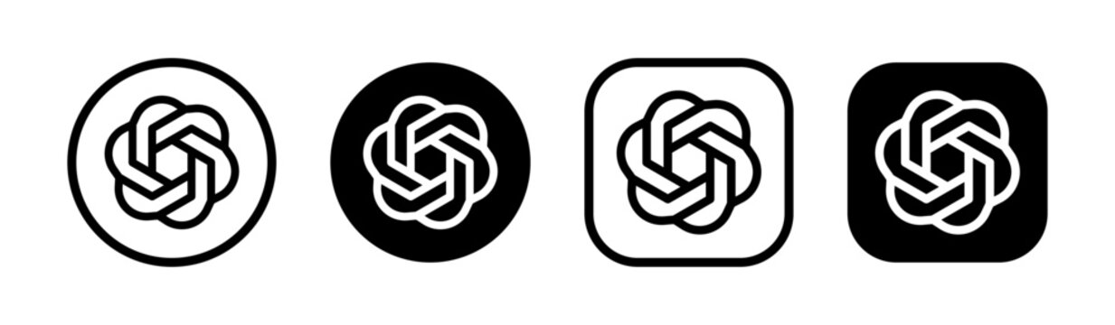 Chatgpt logo icon set
