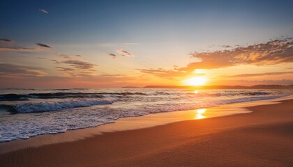 beautiful sunset or sunrise on the beach