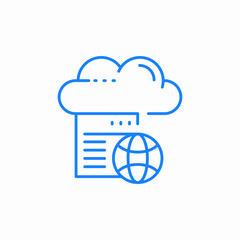 web based cloud icon sign vector