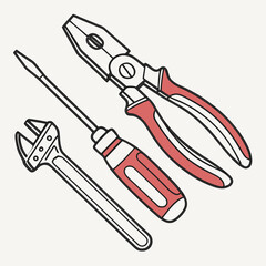 Handyman tools pliers screwdriver wrench repair maintenance diy home improvement
