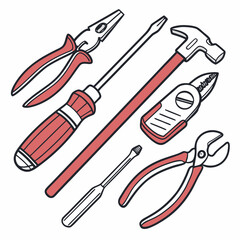Assorted hand tools collection diy repair kit equipment