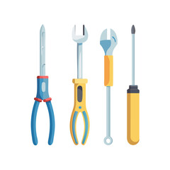 Professional tool set illustration isolated on white background