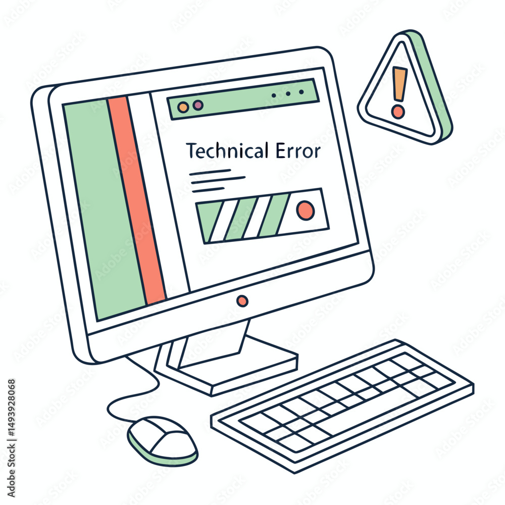 Poster computer technical error message displayed on screen
