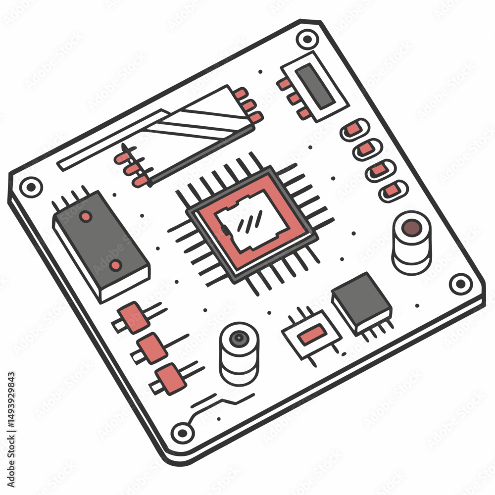 Aufkleber circuit board illustration technology computer hardware components microchip design