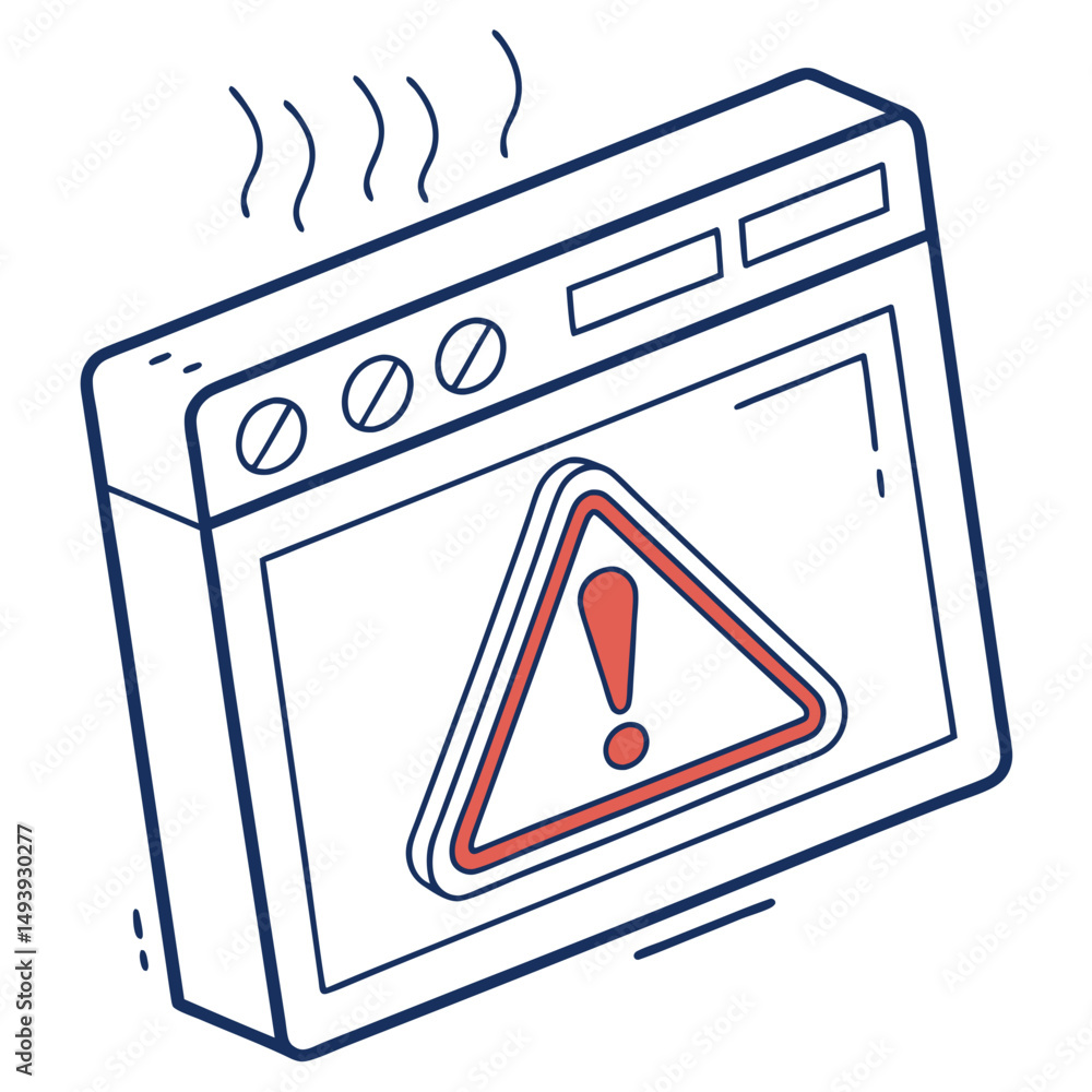 Poster website error warning alert danger sign problem glitch