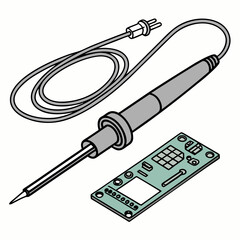 Soldering iron with circuit board electronics repair tool kit