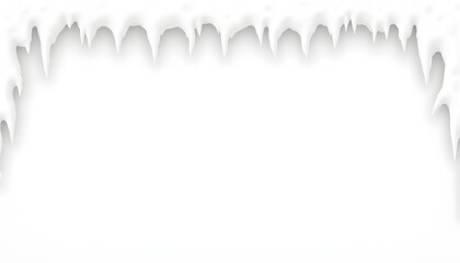 Elegant Frame of Hanging Icicles with White Background for Design