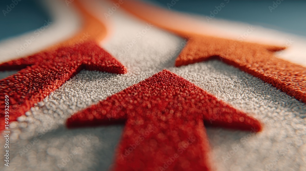 Poster path to success icons forming ideas and launching new concepts on a close-up textured surface