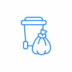 waste bin bag icon sign vector