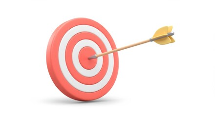 Symbolic Representation of Goal Orientation with Bullseye Target and Arrow in a Minimalist Style