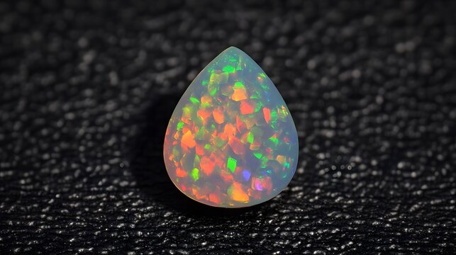 Stunning Teardrop Opal Gemstone Macro Photography