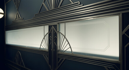 Elegant Art Deco Inspired Wall Panel With Frosted Glass Detailing