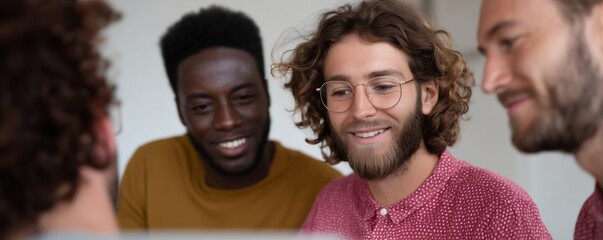 Marketing team collaboration on influencer strategy in office setting