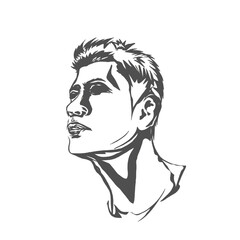 portrait of a young man on a white background