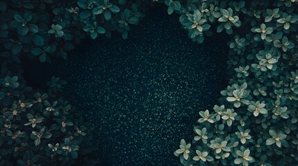 Obraz premium Dark Green Lush Foliage Nature Background Frame