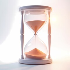 Hourglass with Sand Flowing Time Passing