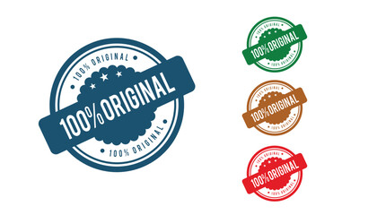Authentic 100 Percent Original Product Guarantee Stamps Set Design in Green Red and Brown