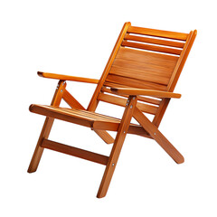 Elegant Minimalist Wooden Beach Chair with a Refine Isolated on Transparent Background