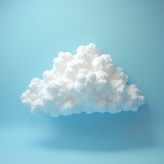 White Cloud on Blue Background
