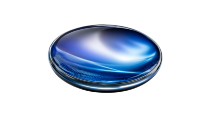 Abstract Orb with Flowing Blue Lines on Dark Background, cut out transparent