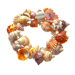 Artistic Shell Bracelet with a Freeform Design of a Wreath Isolated on Transparent Background